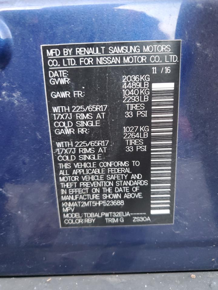 KNMAT2MT5HP523688 NISSAN ROGUE 2017