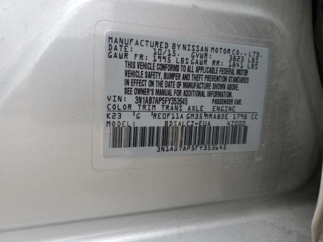 3N1AB7AP5FY353645 | 2015 NISSAN SENTRA S