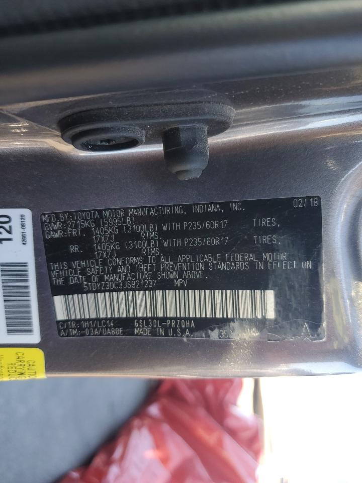 5TDYZ3DC3JS921237 TOYOTA All Models 2018