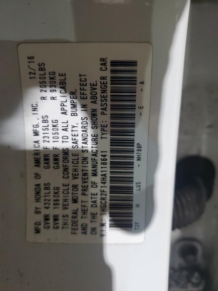 1HGCR2F14HA118641 HONDA ACCORD 2017