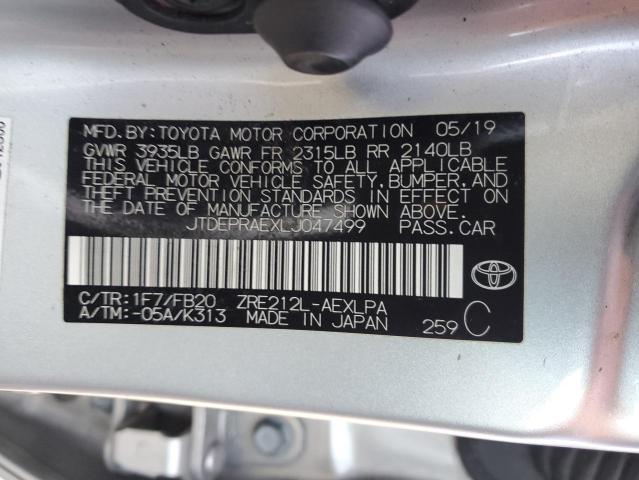 JTDEPRAEXLJ047499 | 2020 TOYOTA COROLLA LE