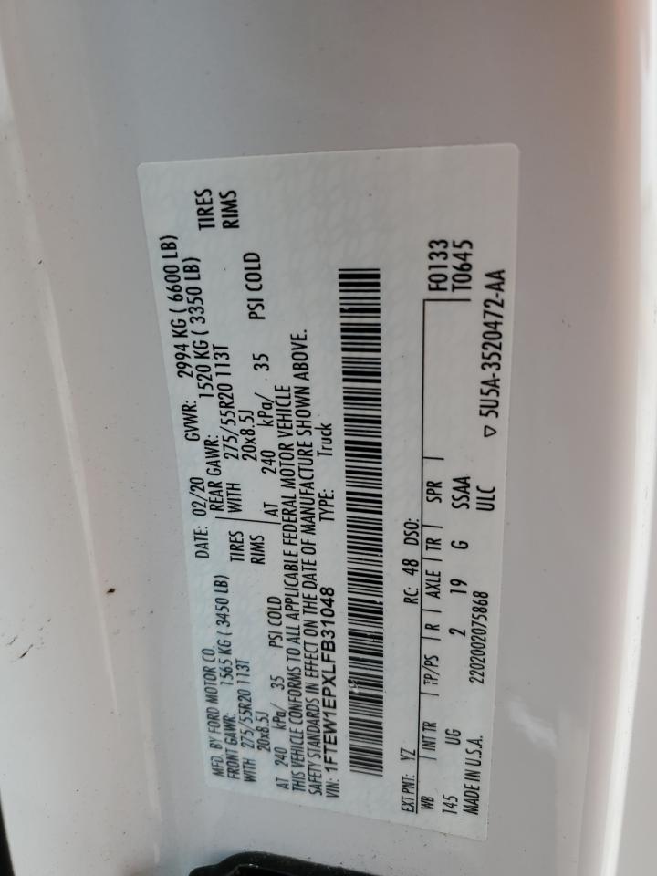 1FTEW1EPXLFB31048 FORD F-150 2020