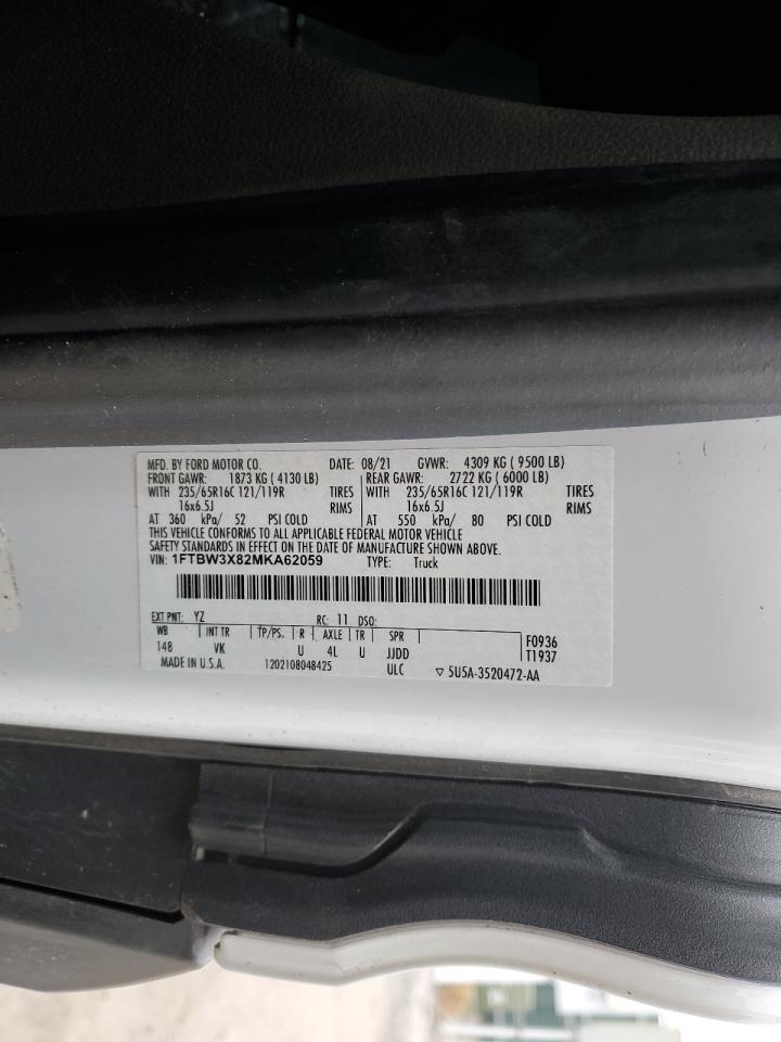 1FTBW3X82MKA62059 FORD TRANSIT 2021