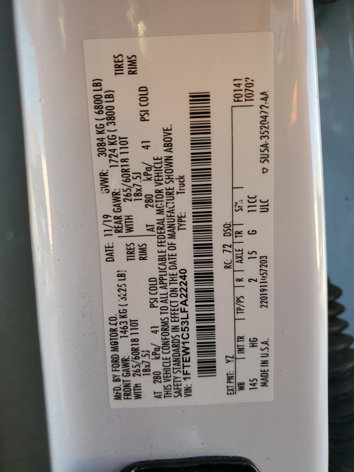 1FTEW1C53LFA22240 FORD F-150 2020