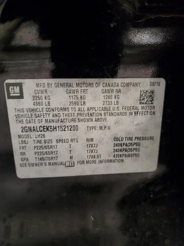 2GNALCEK5H1521200 CHEVROLET EQUINOX 2017