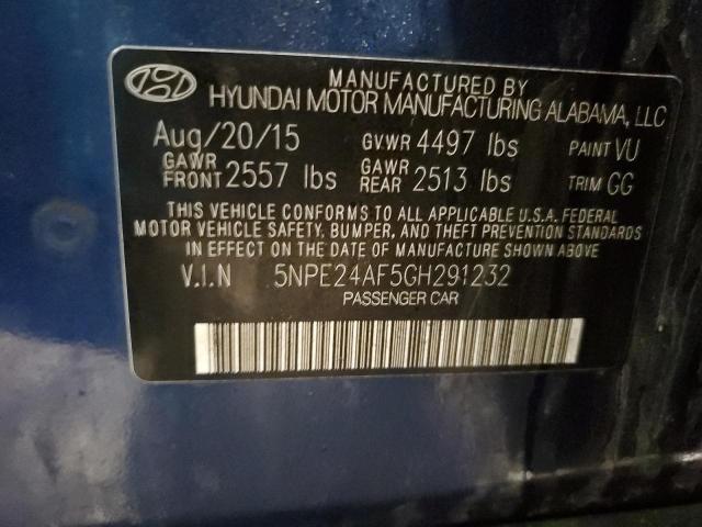 2016 HYUNDAI SONATA 5NPE24AF5GH291232