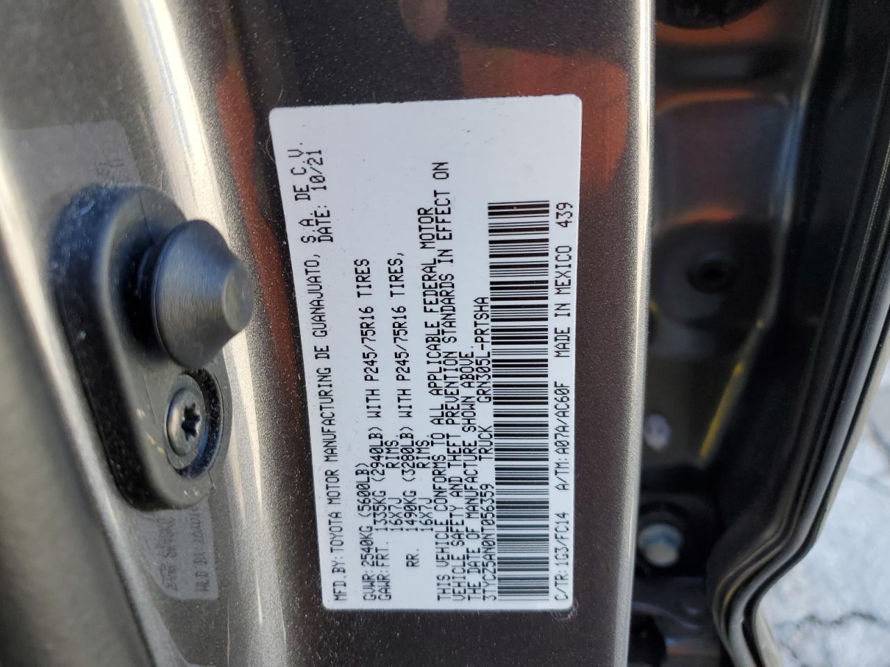 3TYCZ5AN0NT056359 TOYOTA TACOMA 2022