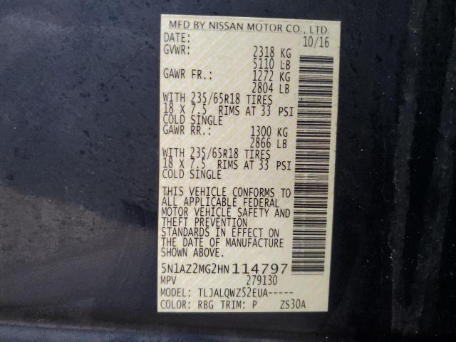 2017 NISSAN MURANO S - 5N1AZ2MG2HN114797
