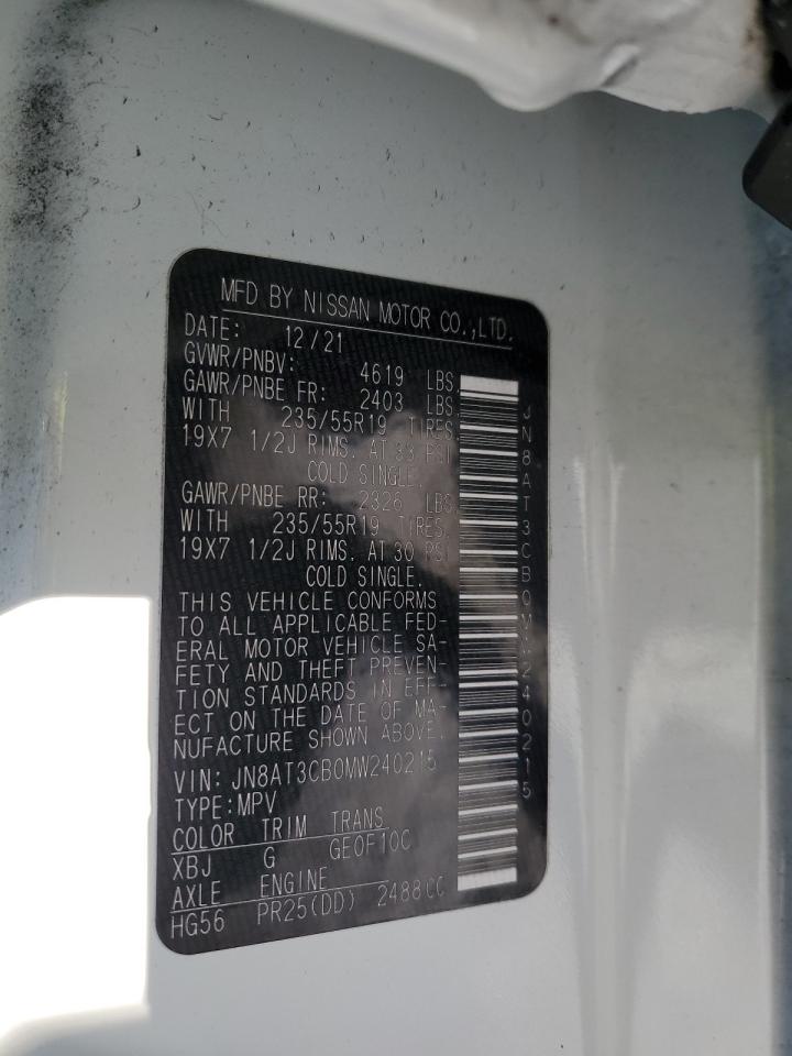 JN8AT3CB0MW240215 NISSAN ROGUE 2021