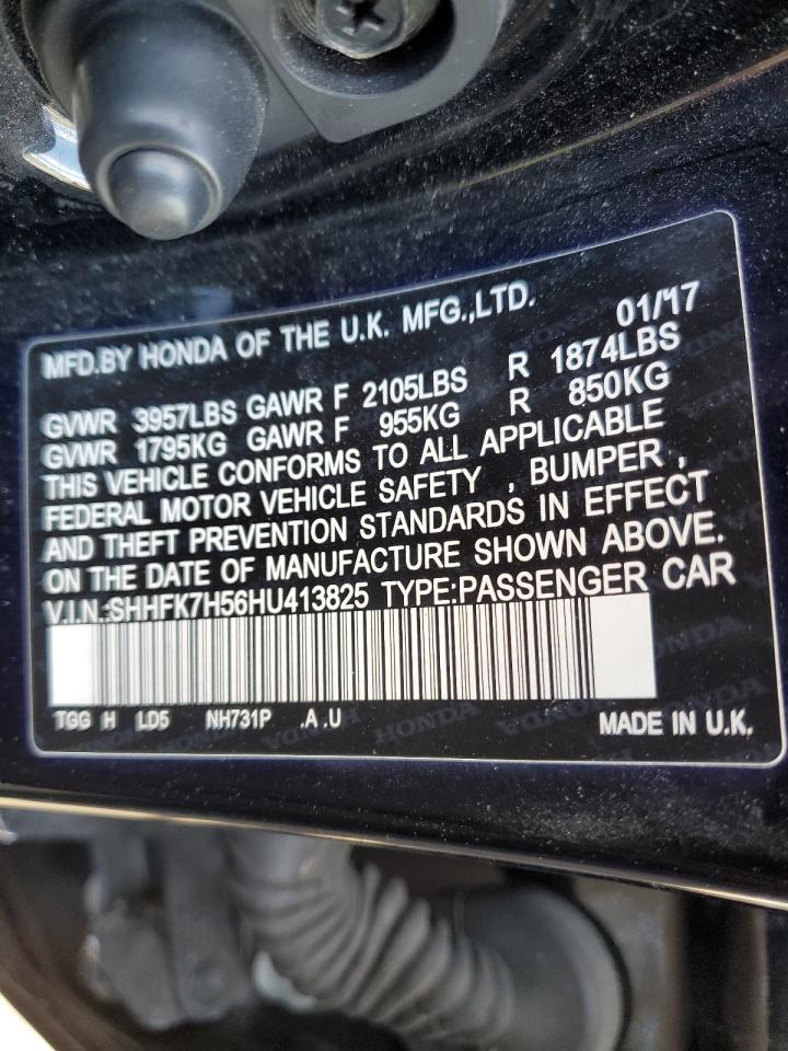 SHHFK7H56HU413825 HONDA CIVIC 2017