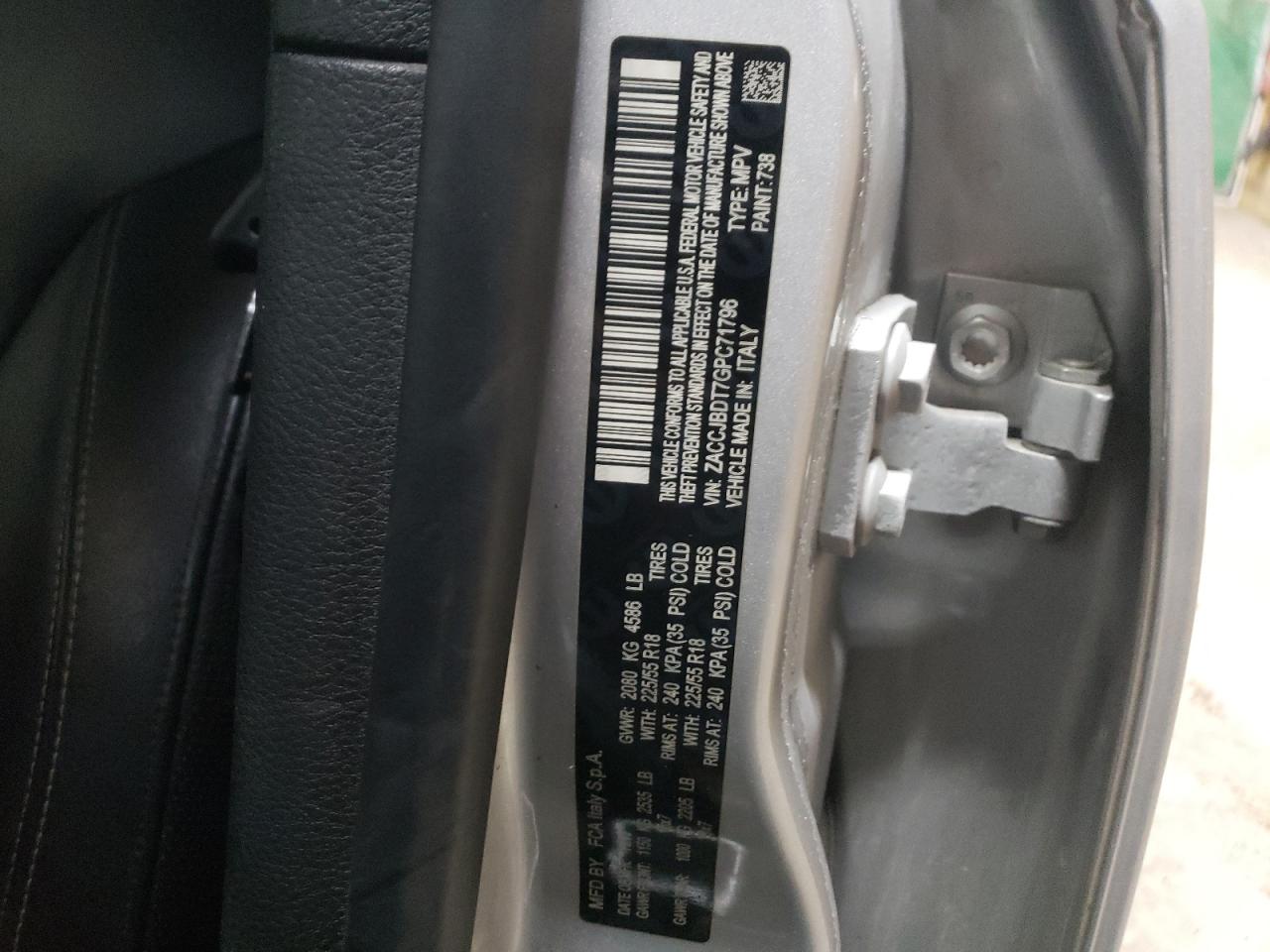 ZACCJBDT7GPC71796 JEEP RENEGADE 2016