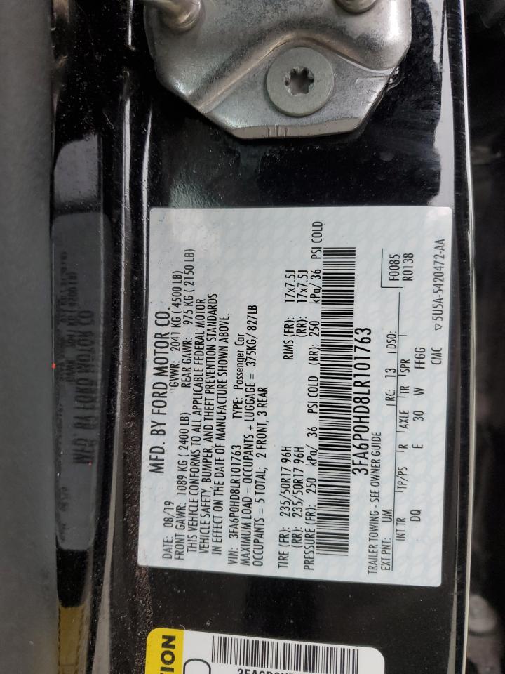 3FA6P0HD8LR101763 FORD FUSION 2020