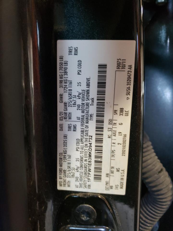 1FTFW1E83MKD94732 FORD F-150 2021