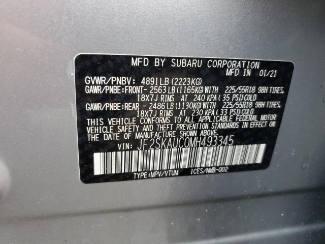 JF2SKAUC0MH493345 | 2021 SUBARU FORESTER L