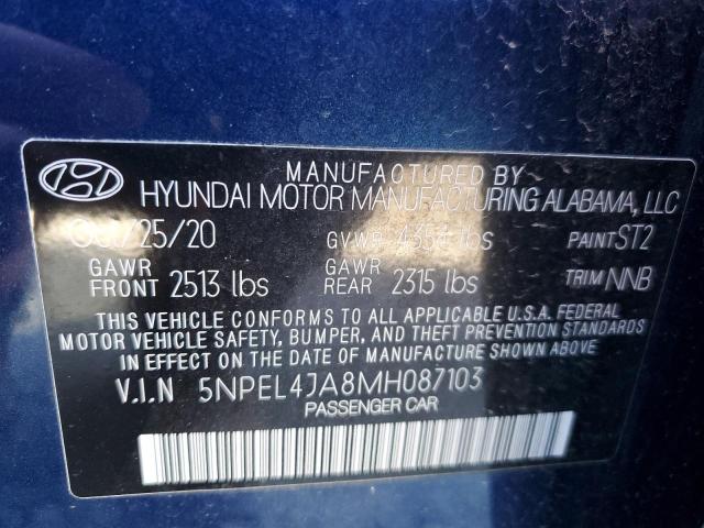 5NPEL4JA8MH087103 | 2021 HYUNDAI SONATA SEL