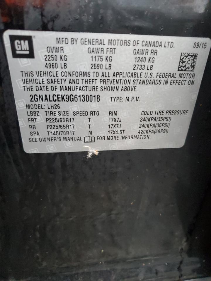 2GNALCEK9G6130018 CHEVROLET EQUINOX 2016