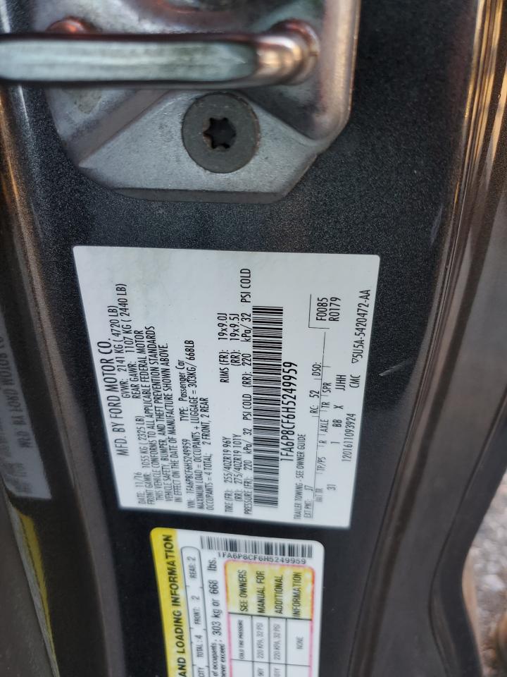 1FA6P8CF6H5249959 FORD MUSTANG 2017