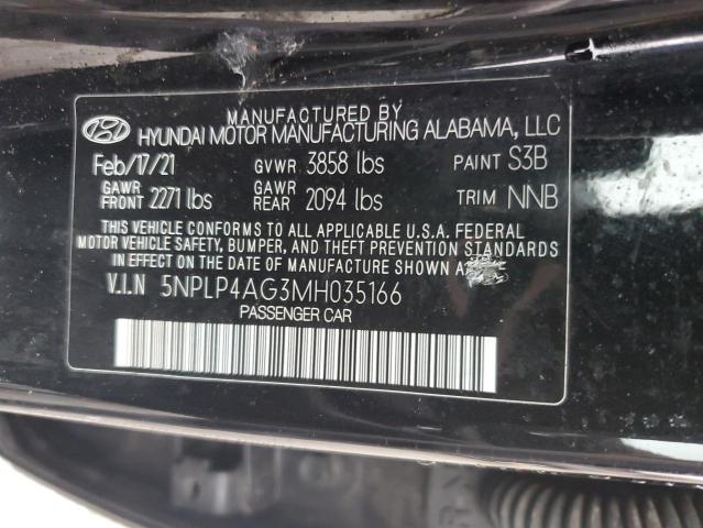 2021 Hyundai Elantra Limited VIN: 5NPLP4AG3MH035166 Lot: 40959684