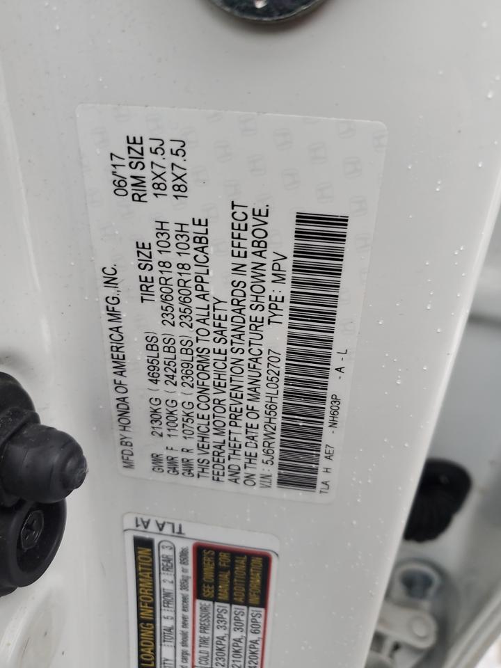 5J6RW2H56HL052707 HONDA CRV 2017