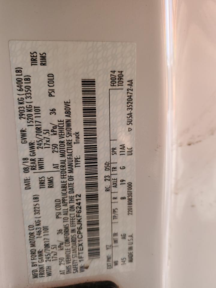 1FTEX1CP6JKF62412 FORD F-150 2018