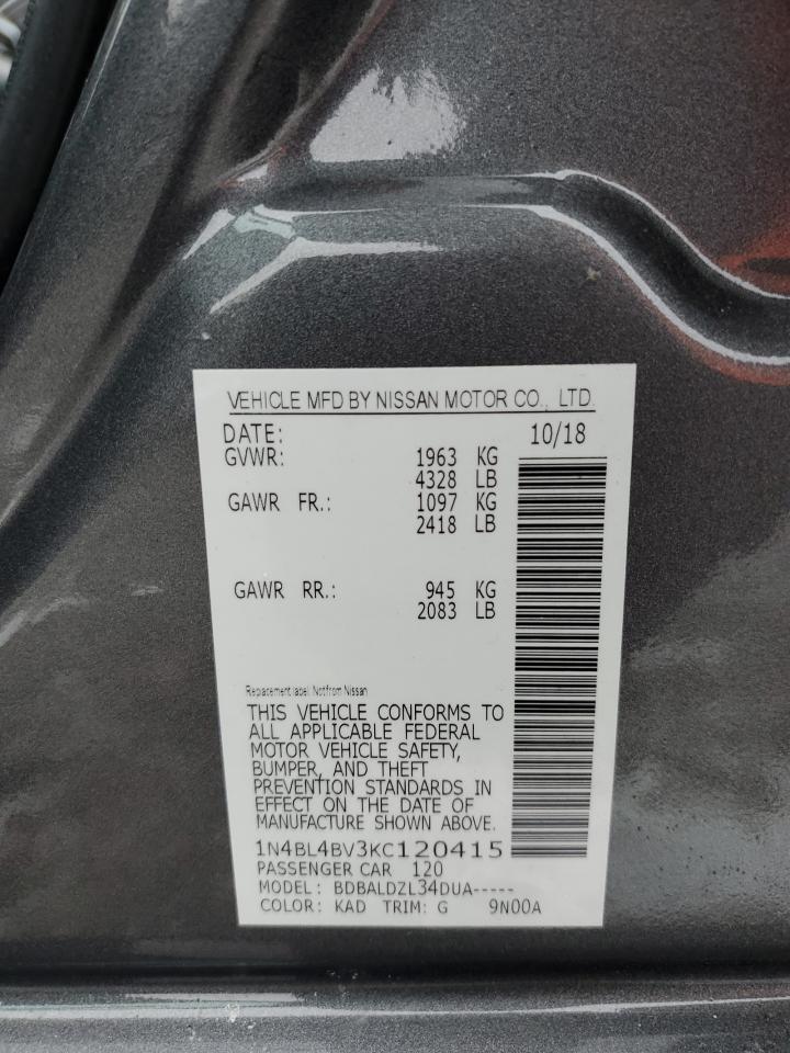 1N4BL4BV3KC120415 NISSAN ALTIMA 2019