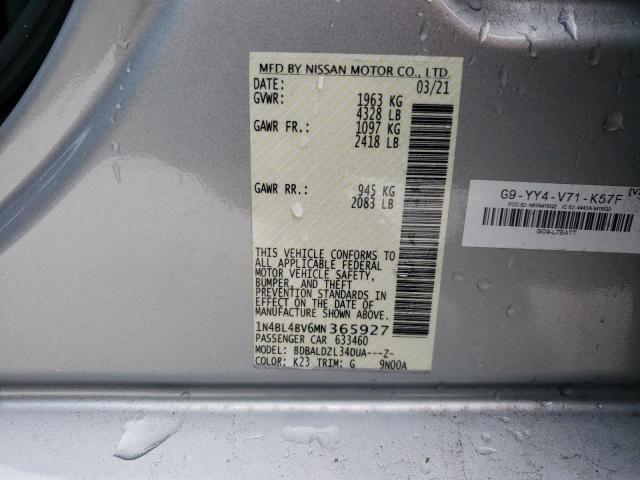 1N4BL4BV6MN365927 | 2021 NISSAN ALTIMA S