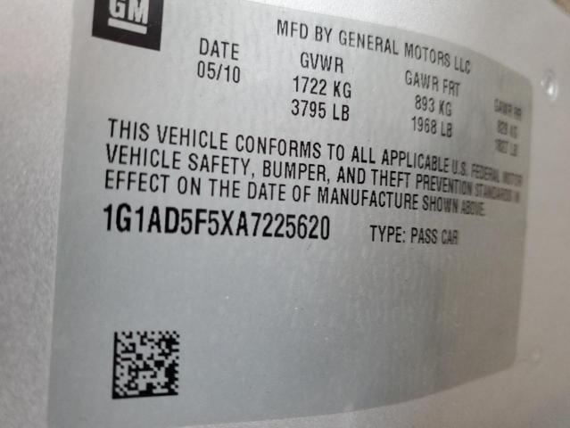 2010 Chevrolet Cobalt 1Lt VIN: 1G1AD5F5XA7225620 Lot: 38990084