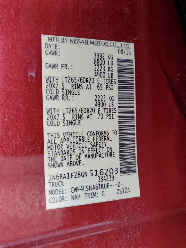 1N6BA1F28GN516203 NISSAN TITAN 2016