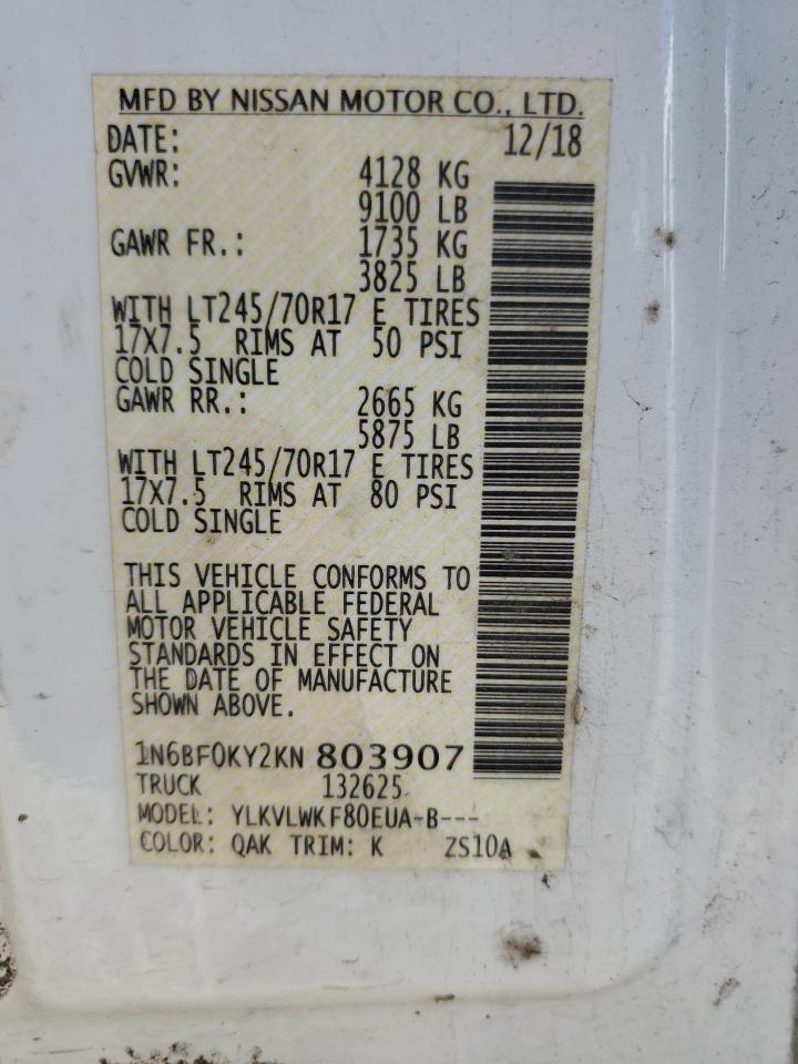 1N6BF0KY2KN803907 NISSAN NV 2019