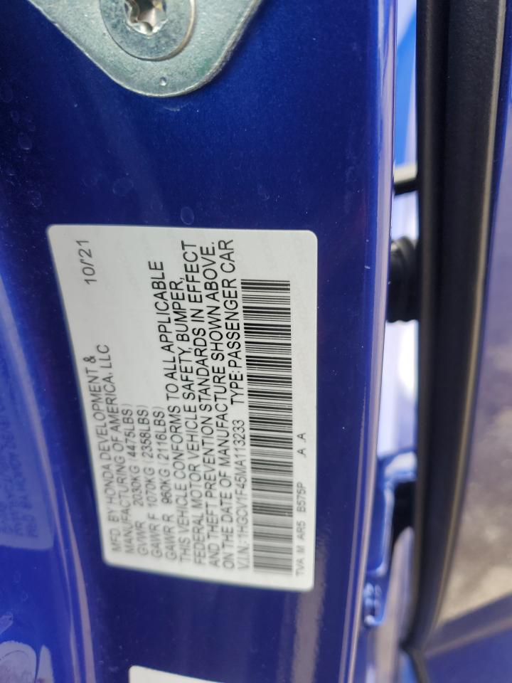1HGCV1F45MA113233 HONDA ACCORD 2021