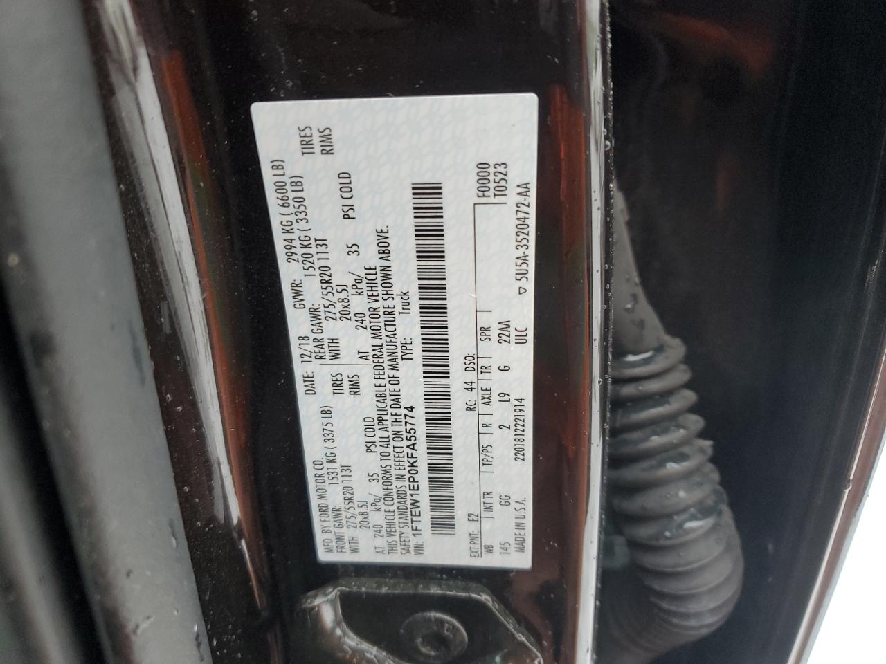 1FTEW1EP0KFA55774 FORD F-150 2019