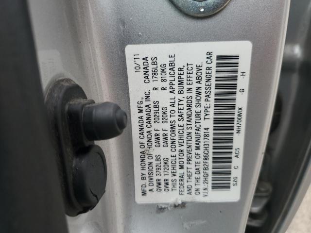 Image 12 of 2012 Honda Civic salvage vehicle - Lot #39525504 at Copart