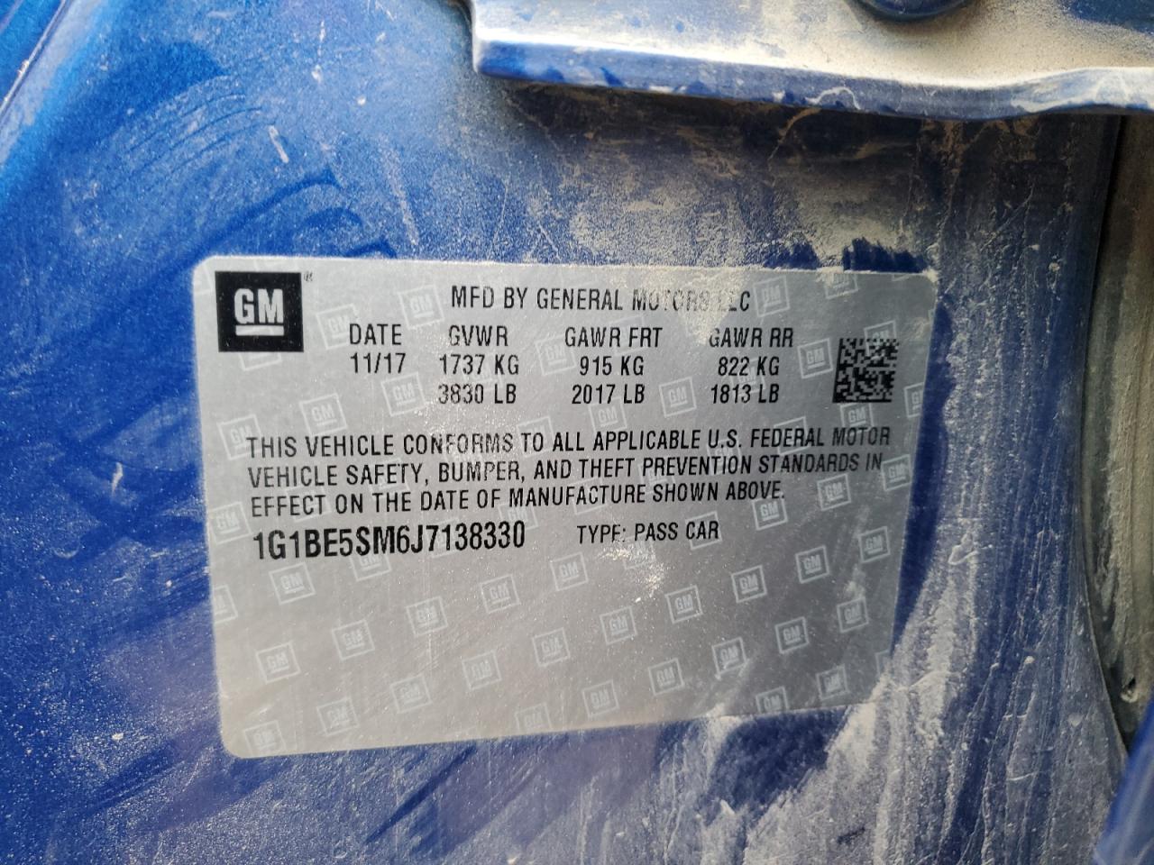 1G1BE5SM6J7138330 CHEVROLET CRUZE 2018
