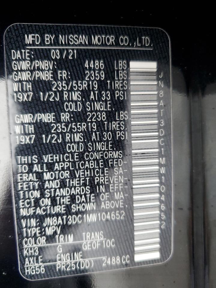 JN8AT3DC1MW104652 NISSAN ROGUE 2021