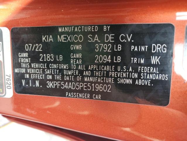 3KPF54AD5PE519602 | 2023 KIA FORTE GT L