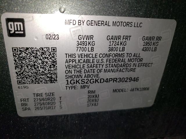 1GKS2GKD4PR302946 | 2023 GMC YUKON XL K