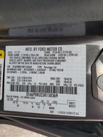 3FA6P0RU2JR150369 2018 FORD FUSION - Image 12