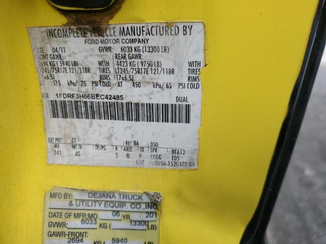 2011 Ford F350 Super Duty VIN: 1FDRF3H66BEC42485 Lot: 37322664