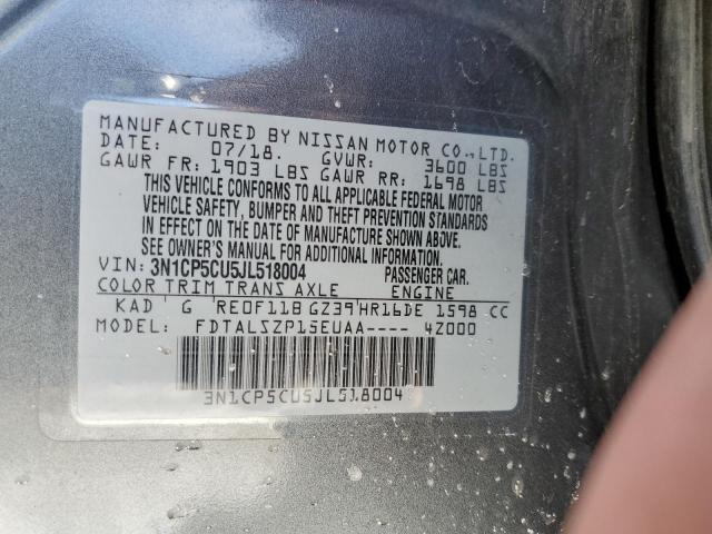 3N1CP5CU5JL518004 NISSAN KICKS 2018