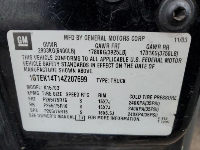 1GTEK14T14Z207699 2004 GMC New Sierra K1500