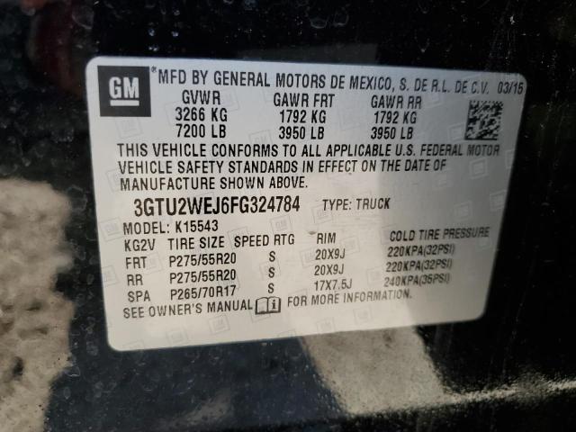 3GTU2WEJ6FG324784 | 2015 GMC SIERRA K15