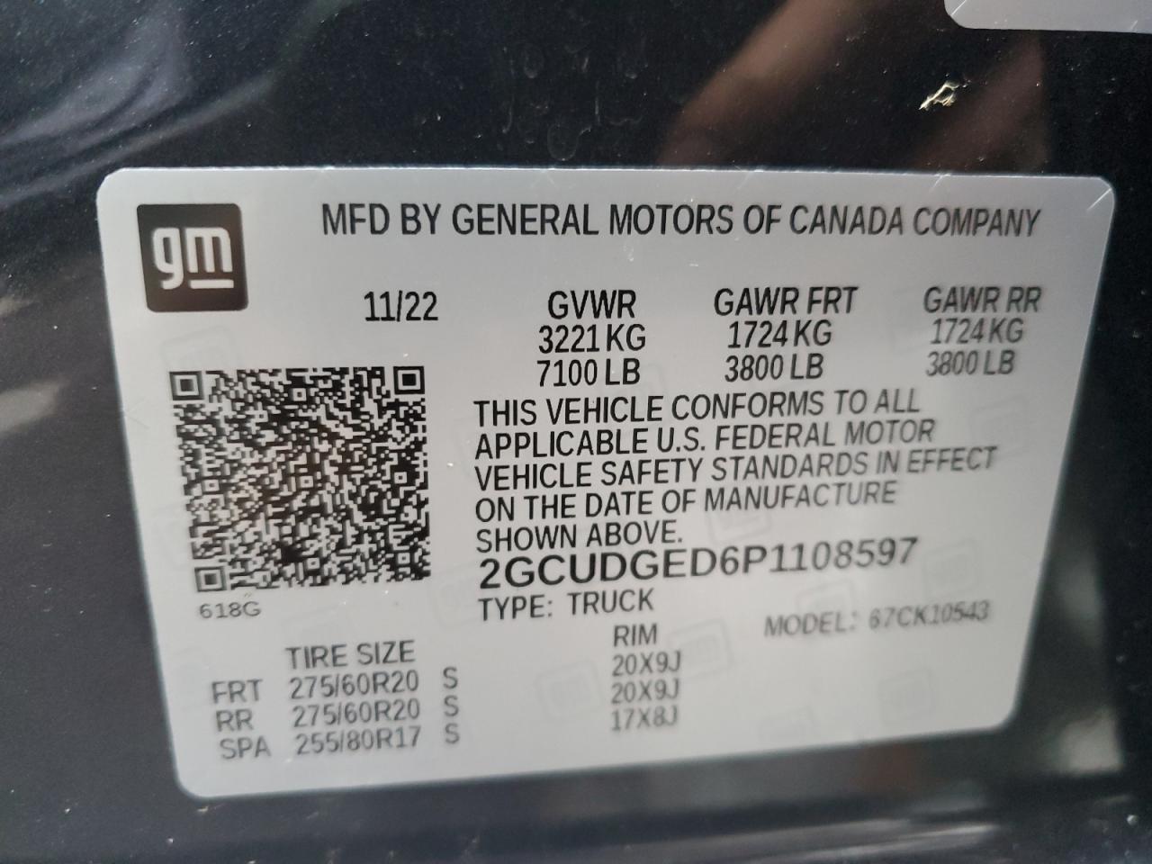 2GCUDGED6P1108597 CHEVROLET ALL Models 2023
