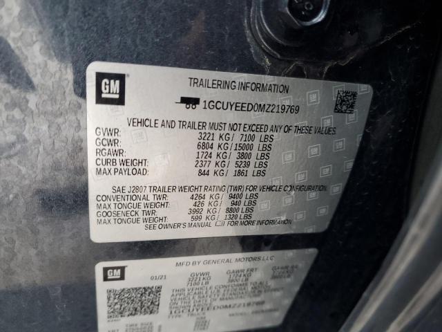 2021 CHEVROLET SILVERADO - 1GCUYEED0MZ219769