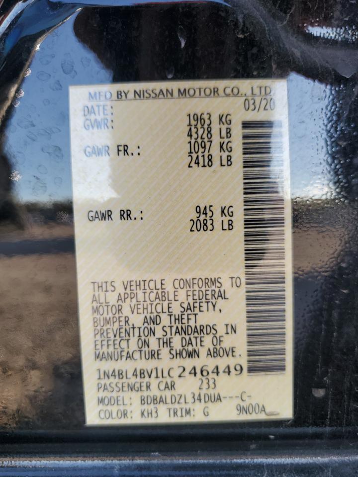 1N4BL4BV1LC246449 NISSAN ALTIMA 2020