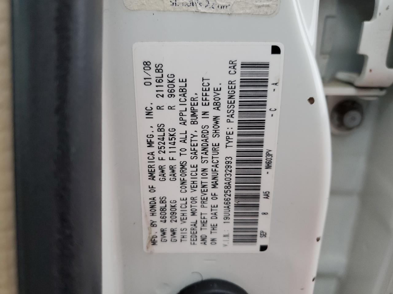 19UUA66258A032993 2008 Acura Tl