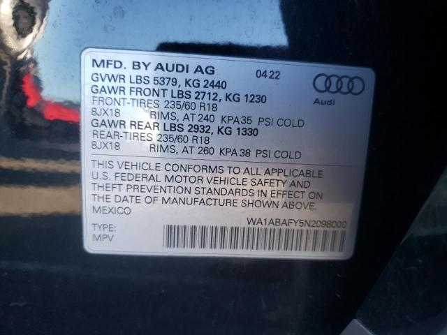 WA1ABAFY5N2098000 2022 AUDI Q5, photo no. 13