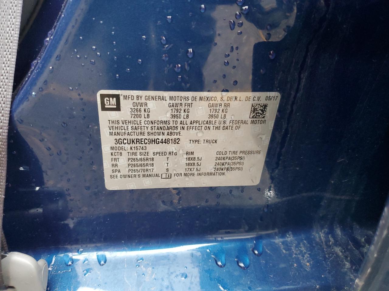 3GCUKREC9HG448182 CHEVROLET ALL Models 2017