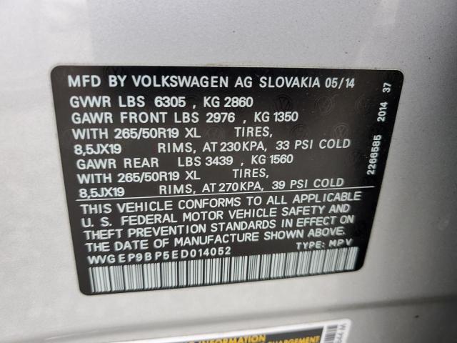 WVGEP9BP5ED014052 | 2014 VOLKSWAGEN TOUAREG V6