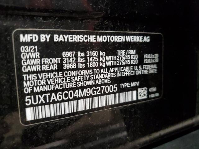 5UXTA6C04M9G27005 2021 BMW X5, photo no. 12