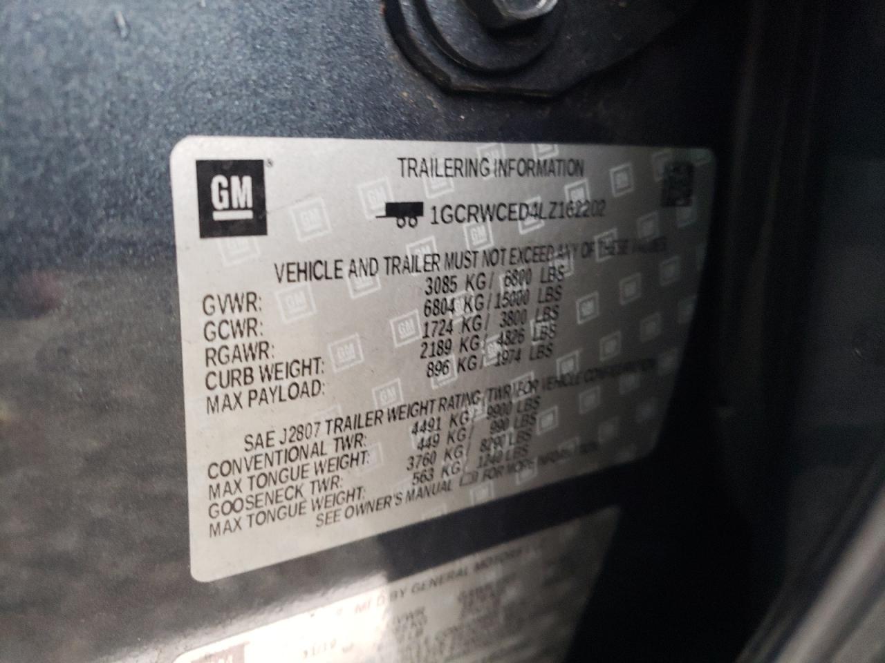 1GCRWCED4LZ162202 CHEVROLET ALL Models 2020